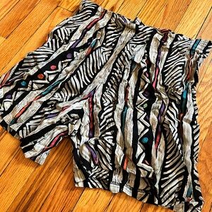 Print high waist shorts flowy